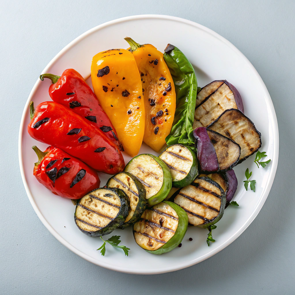 Vegetales frescos asados a la parrilla